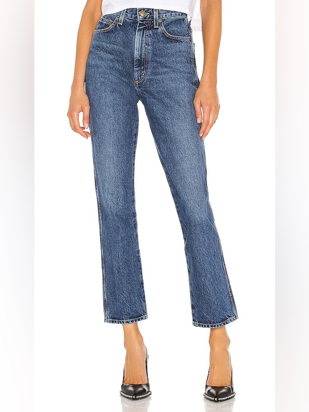 AGOLDE || Pinch Waist High Rise Kick in Placebo Wash Denim Blue 31